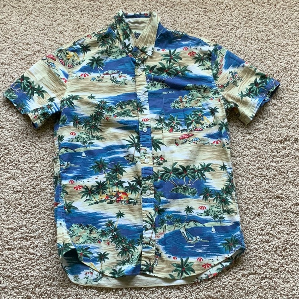 J. Crew Mercantile Flex Hawaiian Style Button Down Shirt, Men’s Size Medium